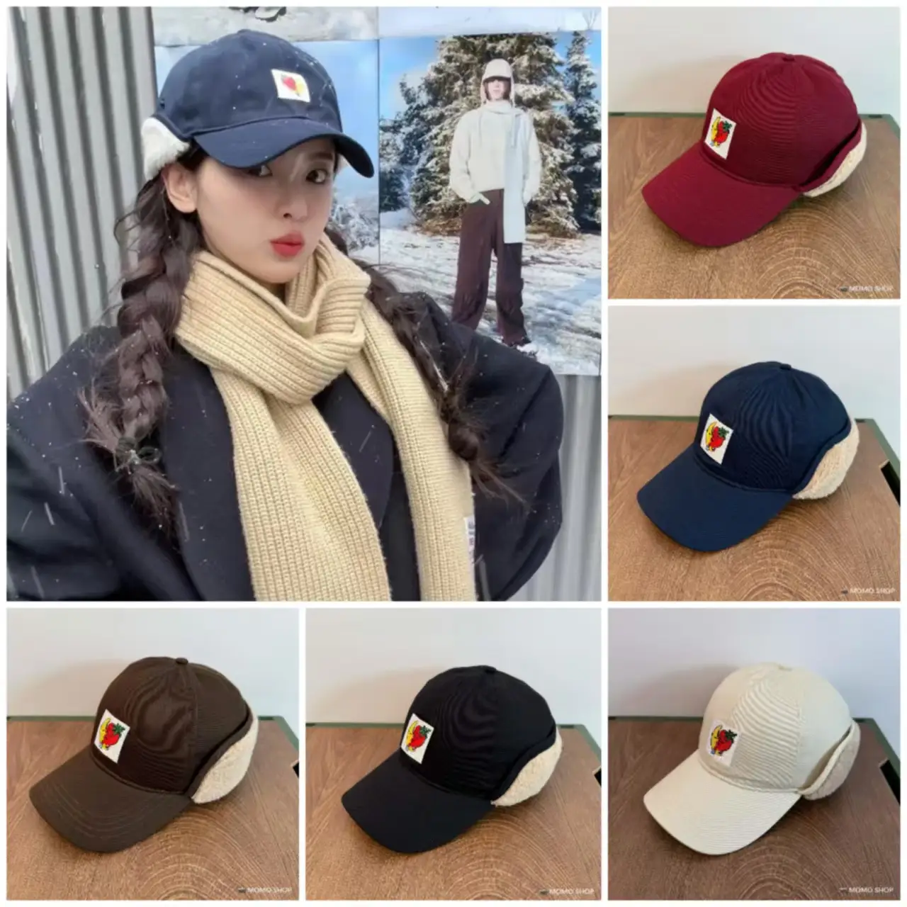 Yang Chaoyue's Red White Bomber Cap with 3D Logo - Image 5