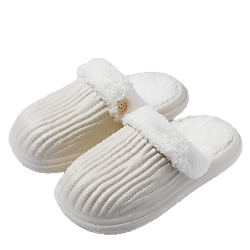 Removable Waterproof Cotton Slippers for Women in Autumn and Winter Home Non-Slip Warm Slippers for Couples to Wear Outside Bitter Melon Slippers for Men - Image 10