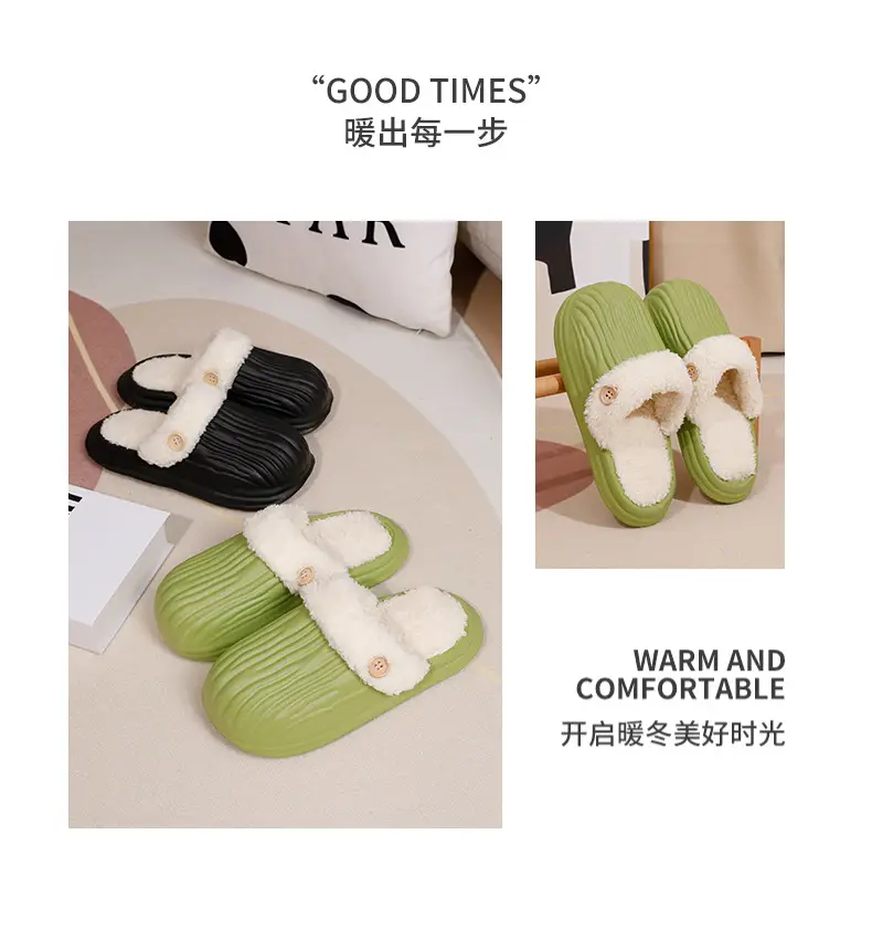 Removable Waterproof Cotton Slippers for Women in Autumn and Winter Home Non-Slip Warm Slippers for Couples to Wear Outside Bitter Melon Slippers for Men — feature 12