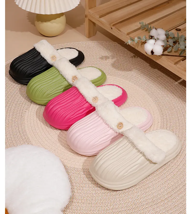 Removable Waterproof Cotton Slippers for Women in Autumn and Winter Home Non-Slip Warm Slippers for Couples to Wear Outside Bitter Melon Slippers for Men — feature 13
