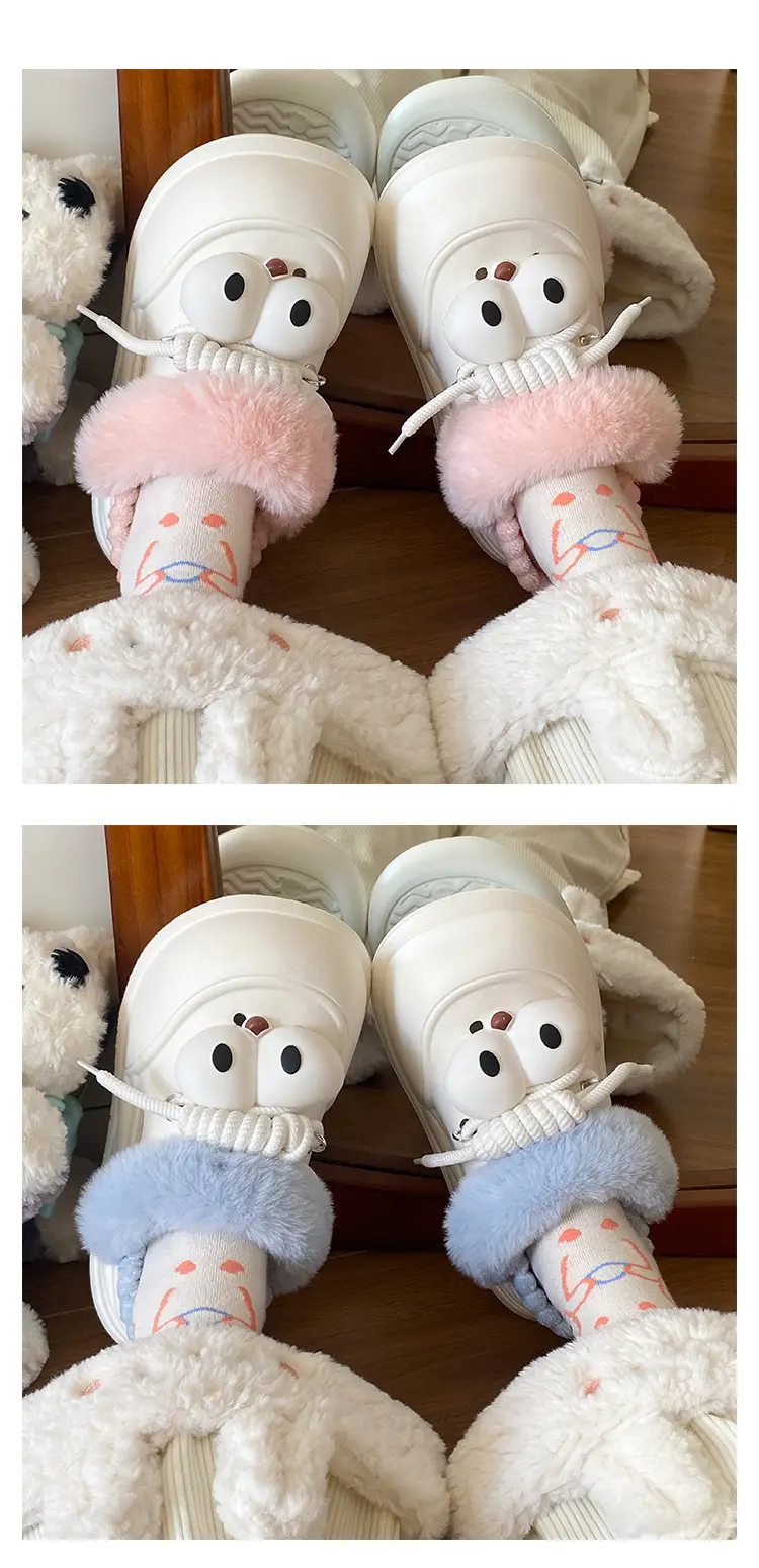 Funny Bear Slippers Winter Warm Non-Slip White — feature 11