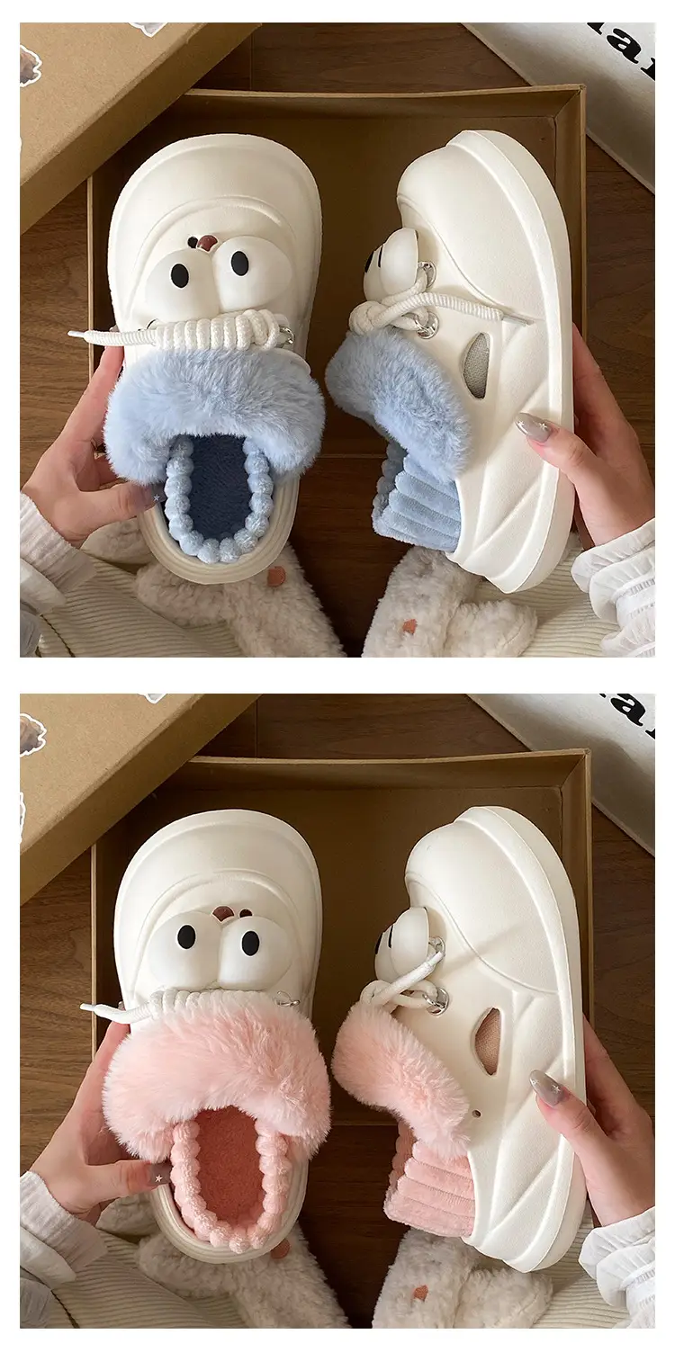 Funny Bear Slippers Winter Warm Non-Slip White — feature 15