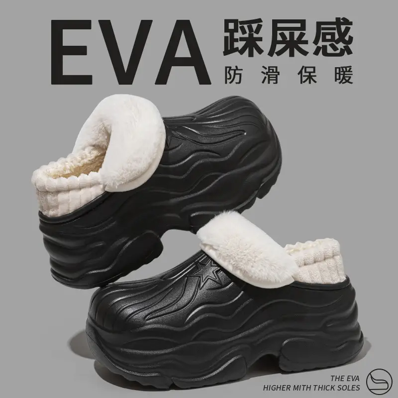 Winter Ultra-Thick Waterproof Closed-Back Cotton Shoes for Women, Outdoor Wear, Height-Increasing, Non-Slip, Fleece-Lined, Thickened, Fashionable Versatile Snow Cotton Shoes - Image 3