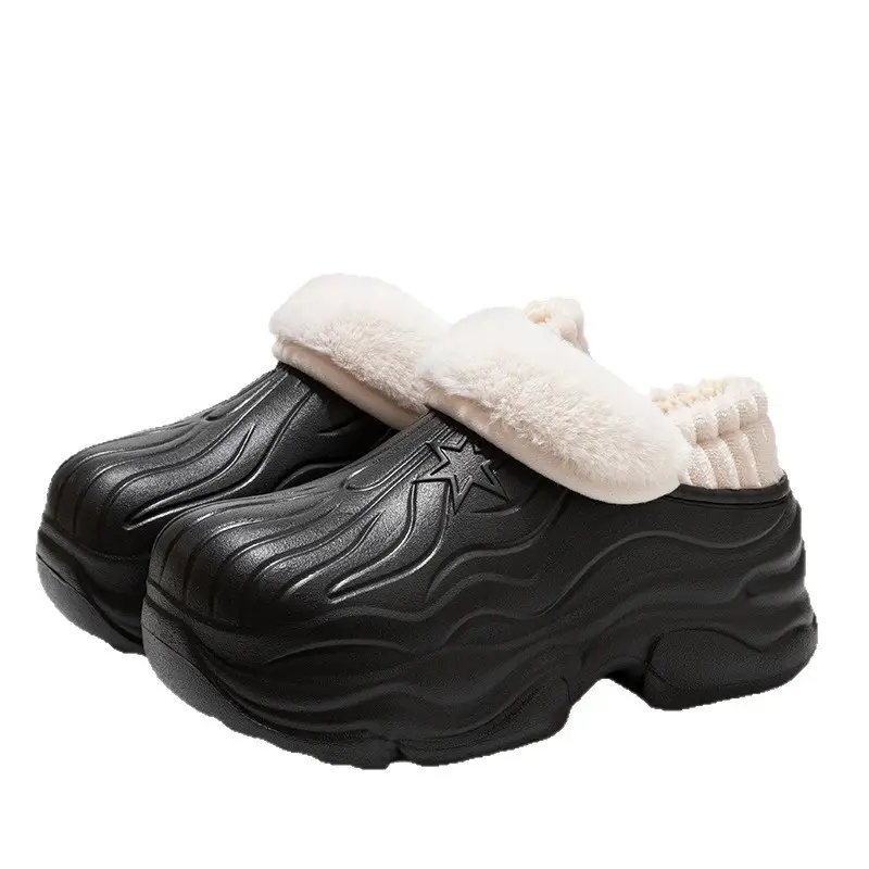 Winter Ultra-Thick Waterproof Closed-Back Cotton Shoes for Women, Outdoor Wear, Height-Increasing, Non-Slip, Fleece-Lined, Thickened, Fashionable Versatile Snow Cotton Shoes - Image 7