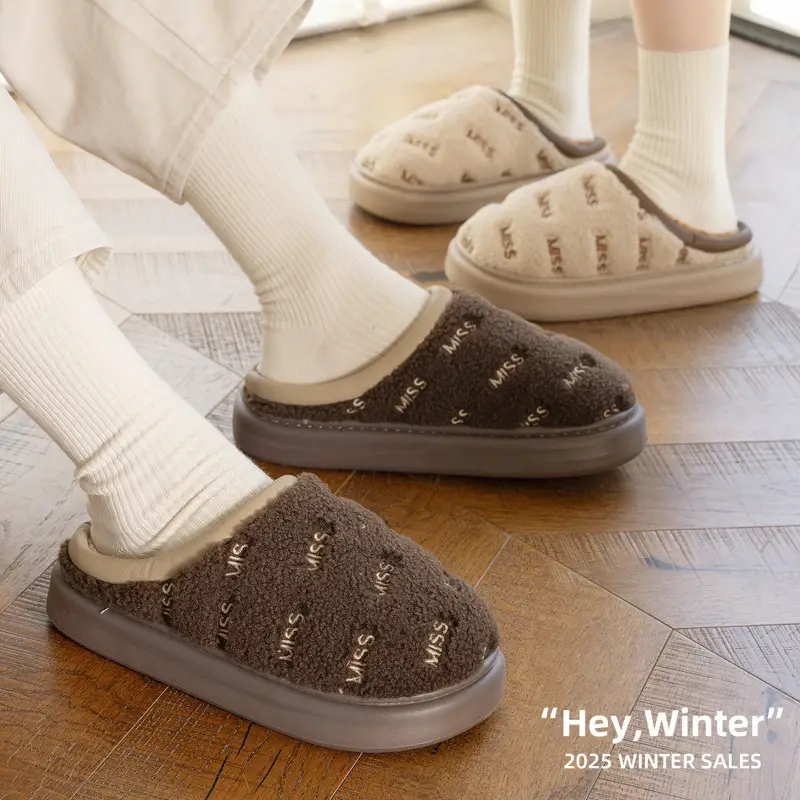 2025 Men Women Cotton Slippers Winter Warm Non-Slip - Image 7