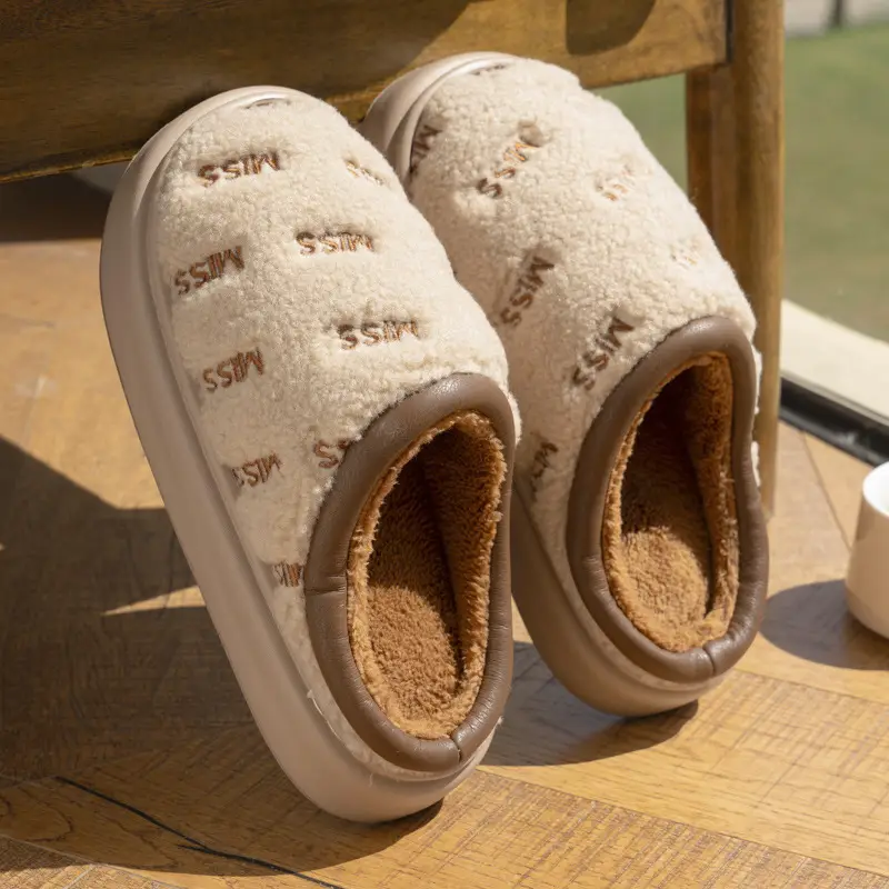 2025 Men Women Cotton Slippers Winter Warm Non-Slip - Image 2