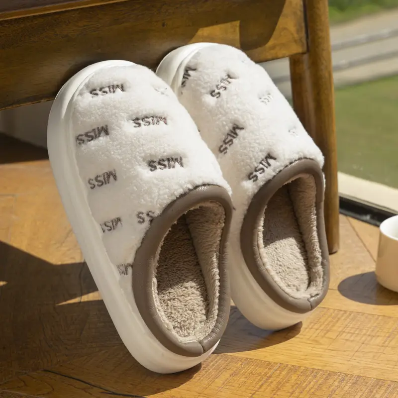 2025 Men Women Cotton Slippers Winter Warm Non-Slip - Image 3