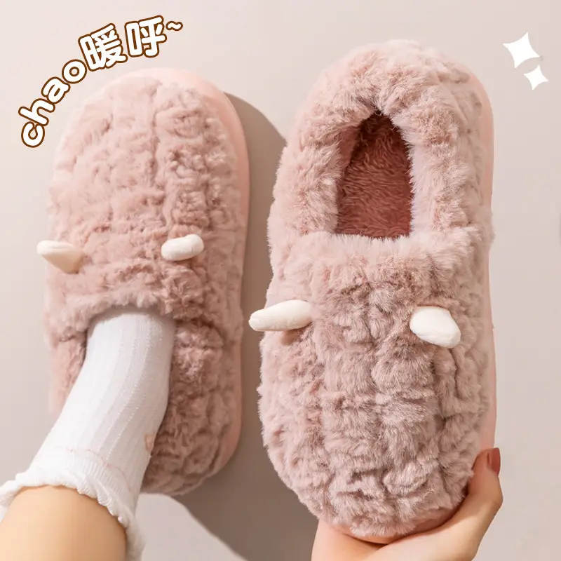 Women's Chao Warm Furry Heel Slippers Winter - Image 15