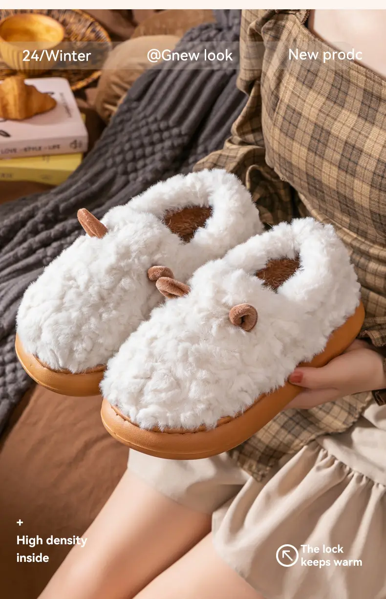 Women's Chao Warm Furry Heel Slippers Winter — feature 10