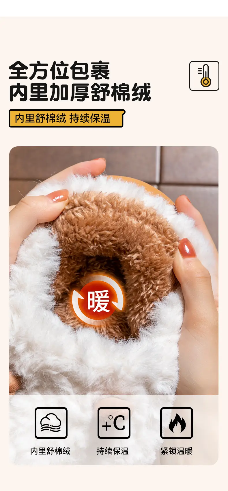 Women's Chao Warm Furry Heel Slippers Winter — feature 6