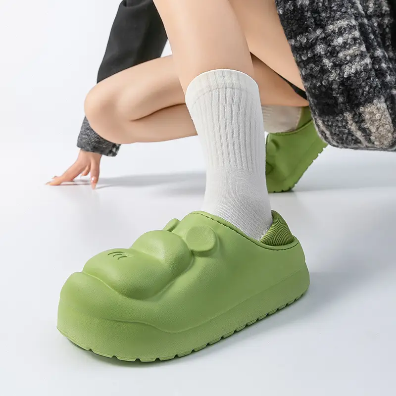 Women's Green Fleece Lined Home Slippers Winter Warm Indoor Outdoor - Image 6