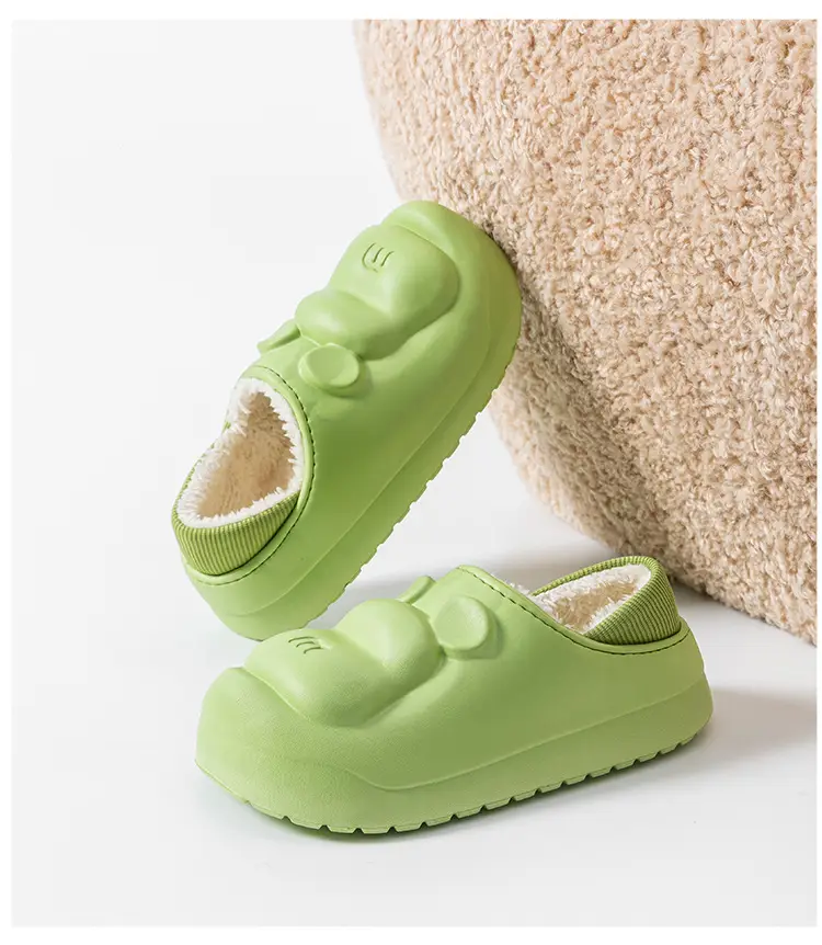 Women's Green Fleece Lined Home Slippers Winter Warm Indoor Outdoor — feature 17