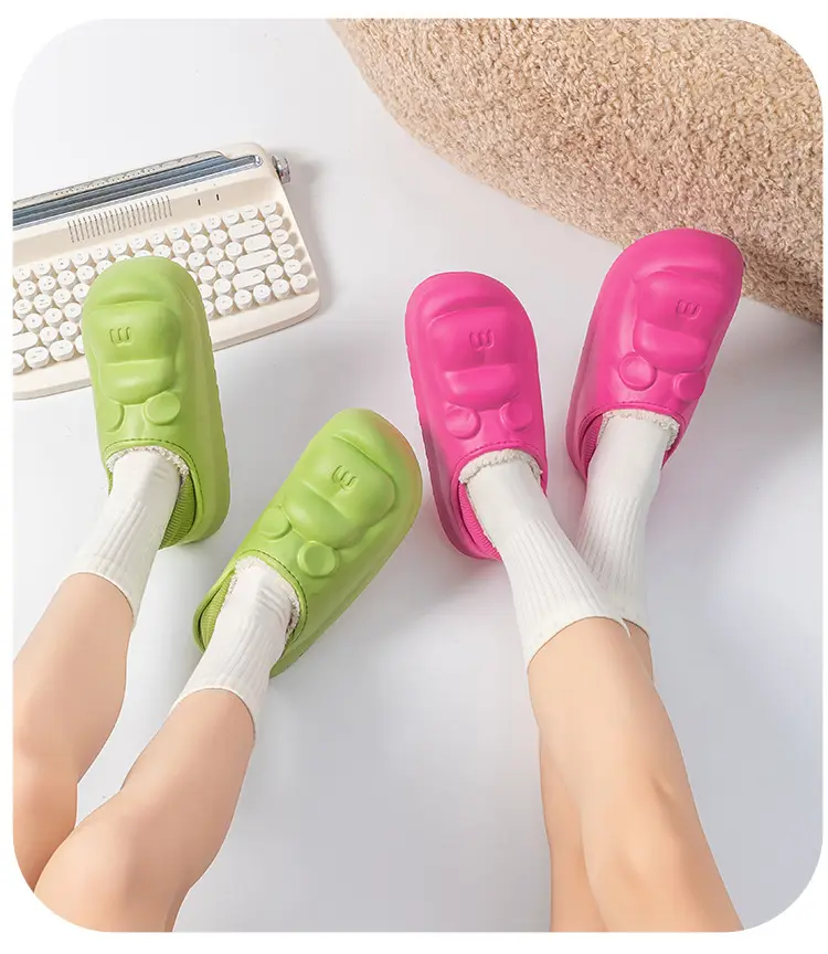 Women's Green Fleece Lined Home Slippers Winter Warm Indoor Outdoor — feature 19