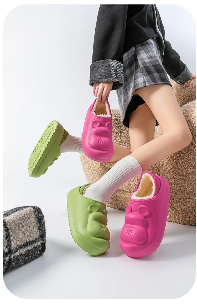 Women's Green Fleece Lined Home Slippers Winter Warm Indoor Outdoor — feature 20