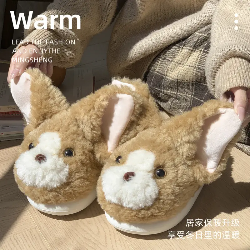 2025 New Cute Cotton Slippers Devon Meow Warm Women's Shoes for Outer Wear at Home Thickeneded Soft-Soled Cotton Slippers - Image 5