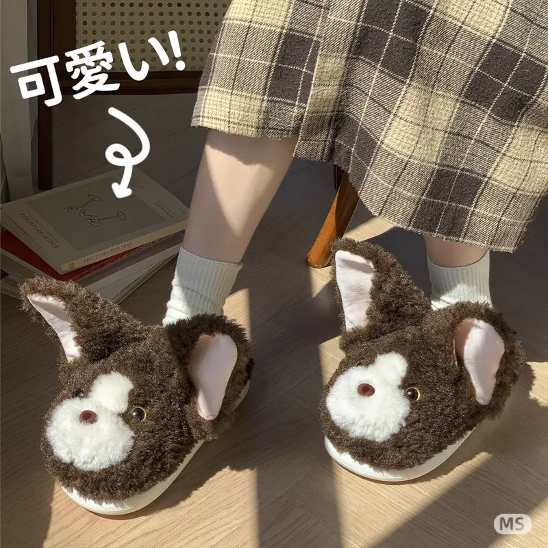 2025 New Cute Cotton Slippers Devon Meow Warm Women's Shoes for Outer Wear at Home Thickeneded Soft-Soled Cotton Slippers - Image 6