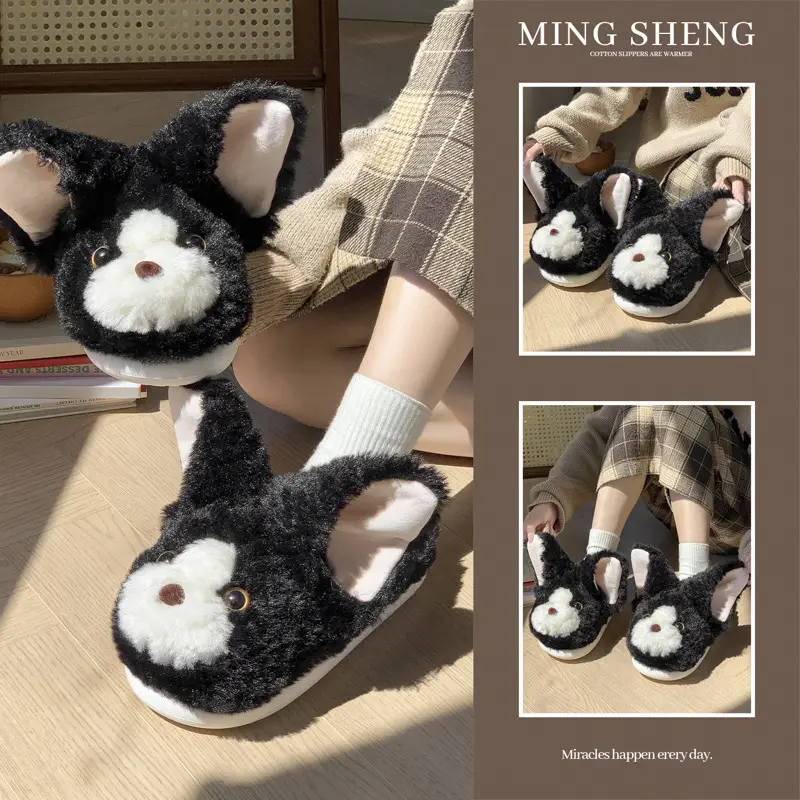 2025 New Cute Cotton Slippers Devon Meow Warm Women's Shoes for Outer Wear at Home Thickeneded Soft-Soled Cotton Slippers - Image 8