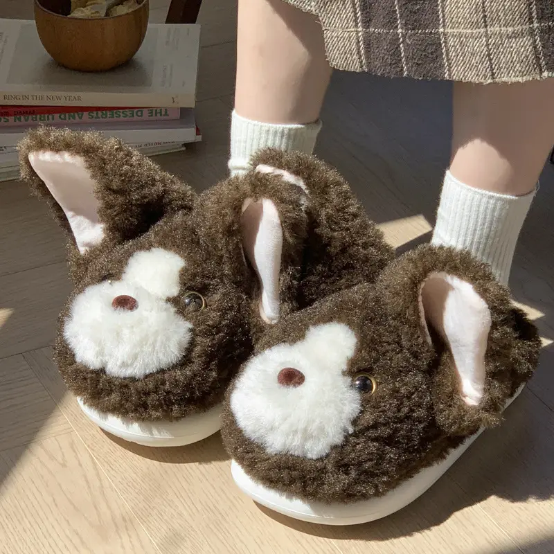 2025 New Cute Cotton Slippers Devon Meow Warm Women's Shoes for Outer Wear at Home Thickeneded Soft-Soled Cotton Slippers - Image 2