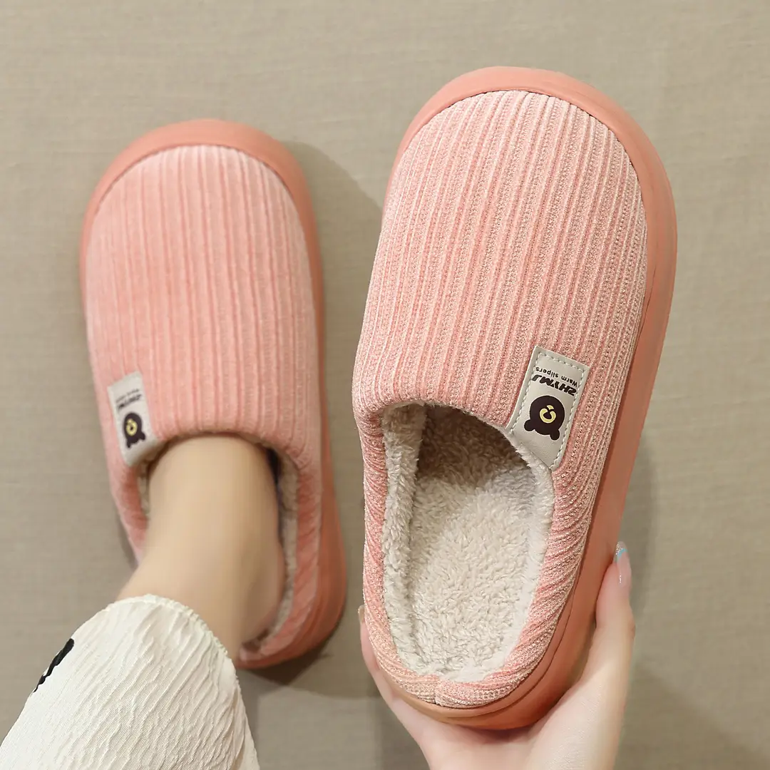 Large Size Cotton Slippers for Women, Autumn and Winter Home Indoor Plush Warm Couple Slippers, Soft Sole Non-Slip Cotton Slippers for Men, Wholesale - Image 8