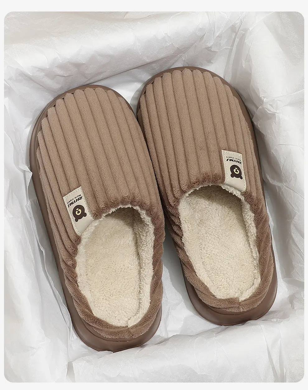 Large Size Cotton Slippers for Women, Autumn and Winter Home Indoor Plush Warm Couple Slippers, Soft Sole Non-Slip Cotton Slippers for Men, Wholesale — feature 14