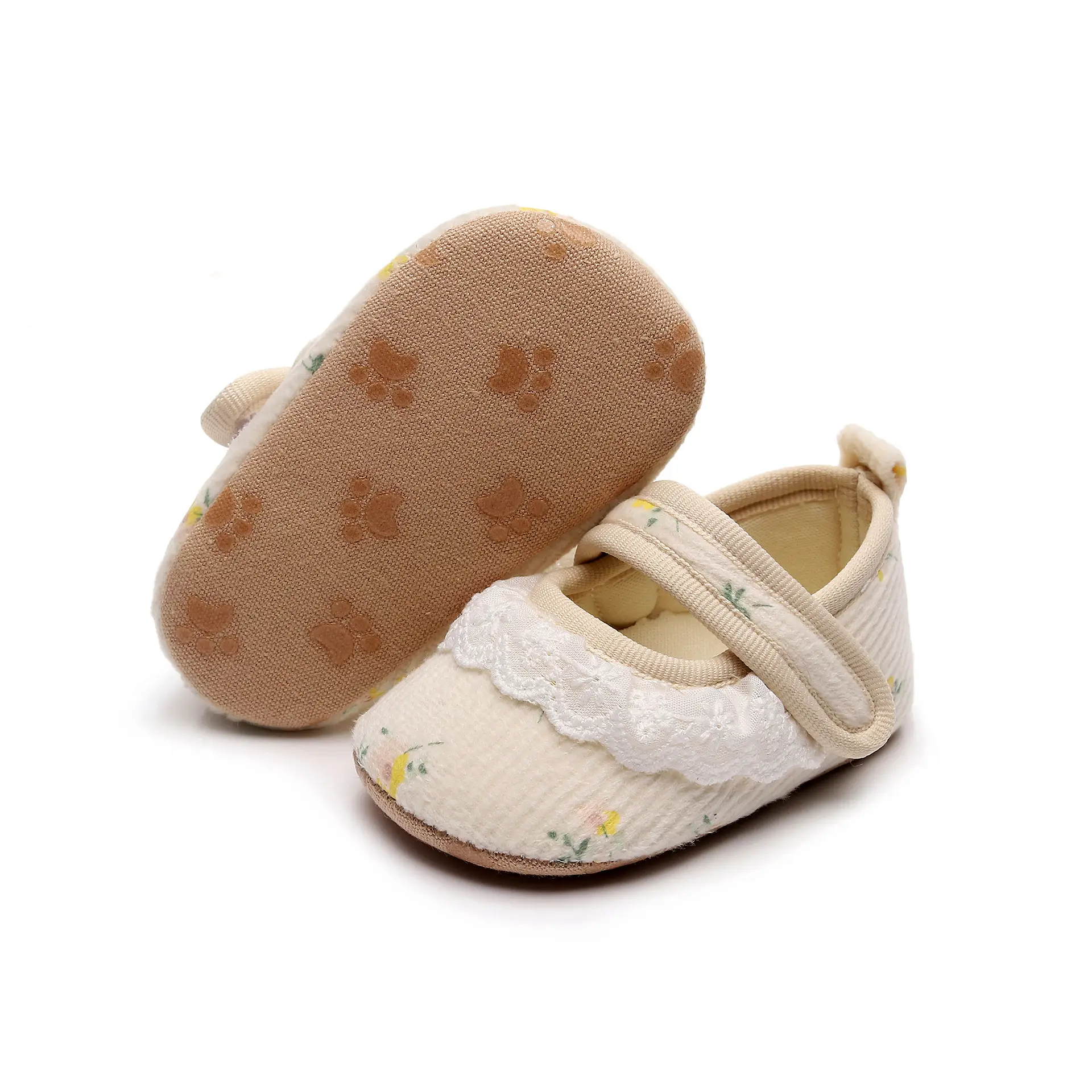 Soft-Soled Lace Baby Shoes for Girls 0-3-6M