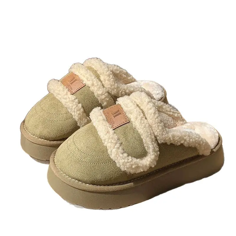 Velcro Cotton Slippers for Women Winter 2025 New Home Indoor Non-Slip Thick Sole Warm Plush Women Winter - Image 8