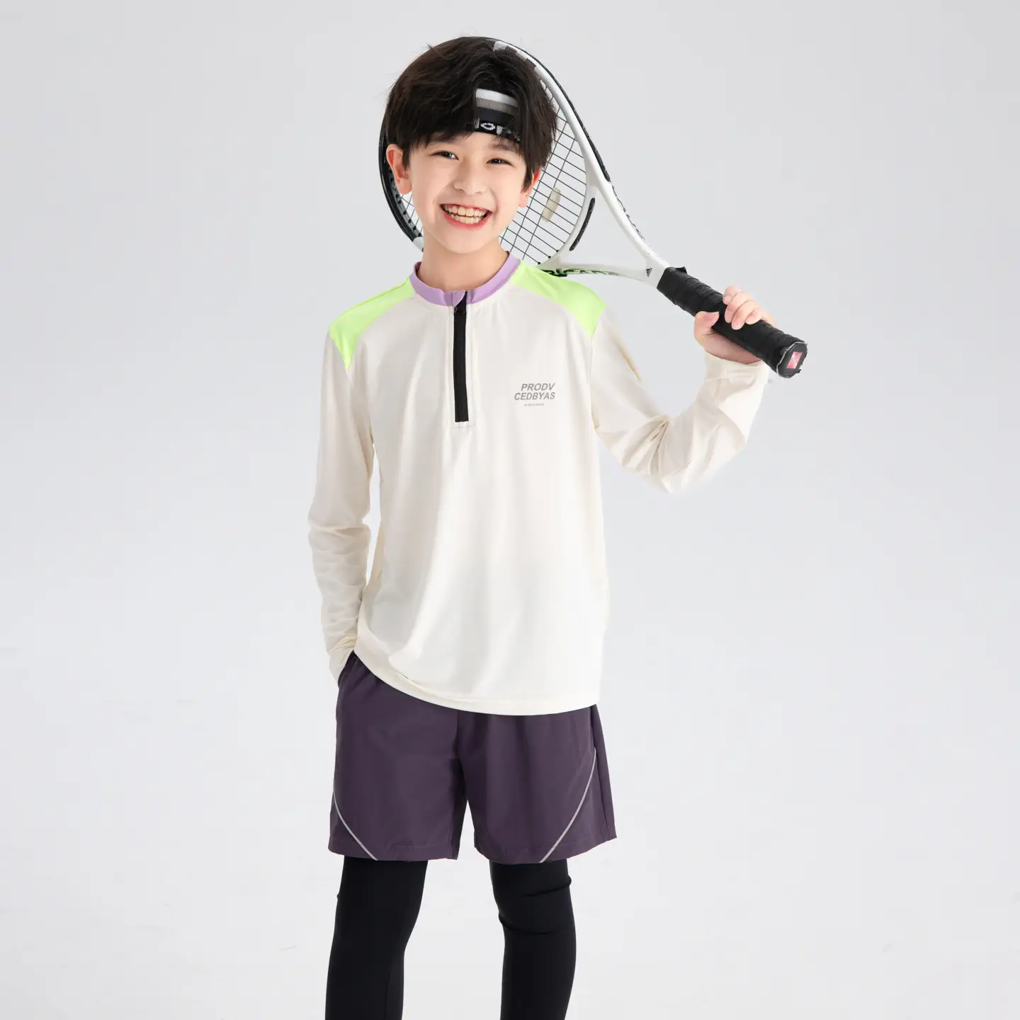Boys Tennis Shirt Sleeveless Grey White 2026 - Image 5