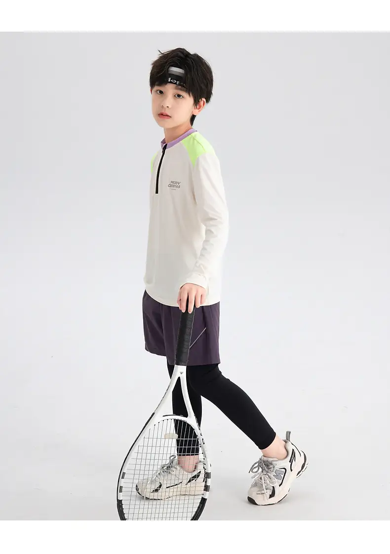 Boys Tennis Shirt Sleeveless Grey White 2026 — feature 17