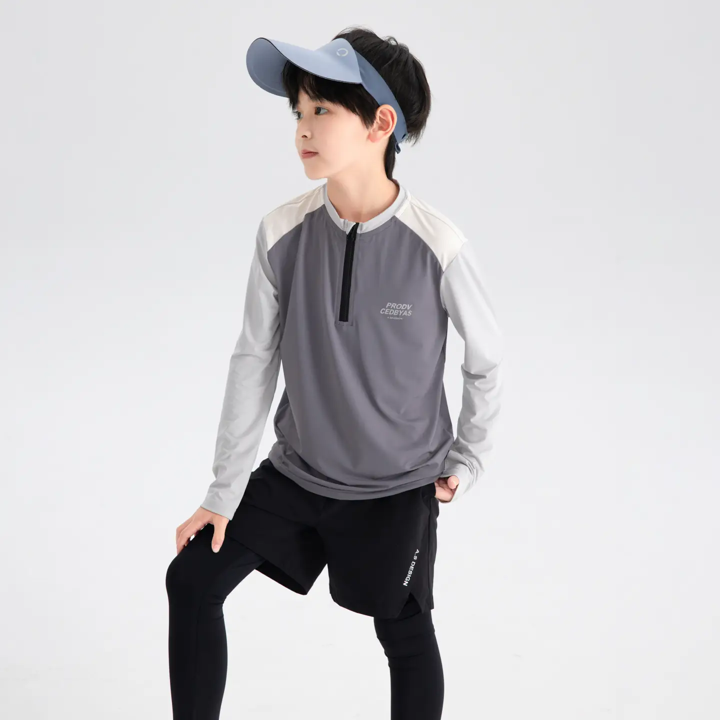 Boys Tennis Shirt Sleeveless Grey White 2026 - Image 2