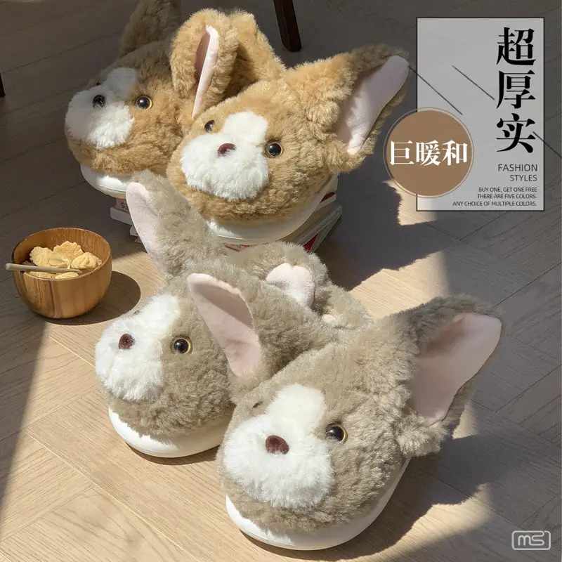Devon Cat Plush Cotton Slippers for Women in Autumn and Winter New Style Warm Indoor and Outdoor Wear Thickeneded Cute Student Internet Celebrity Cotton Shoes - Image 7