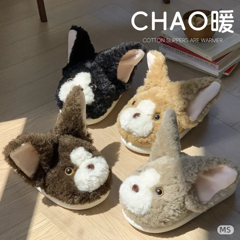 Devon Cat Plush Cotton Slippers for Women in Autumn and Winter New Style Warm Indoor and Outdoor Wear Thickeneded Cute Student Internet Celebrity Cotton Shoes - Image 8