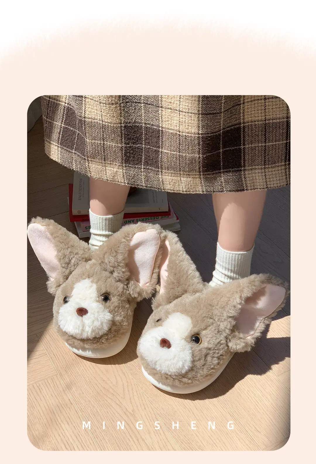 Devon Cat Plush Cotton Slippers for Women in Autumn and Winter New Style Warm Indoor and Outdoor Wear Thickeneded Cute Student Internet Celebrity Cotton Shoes — feature 3