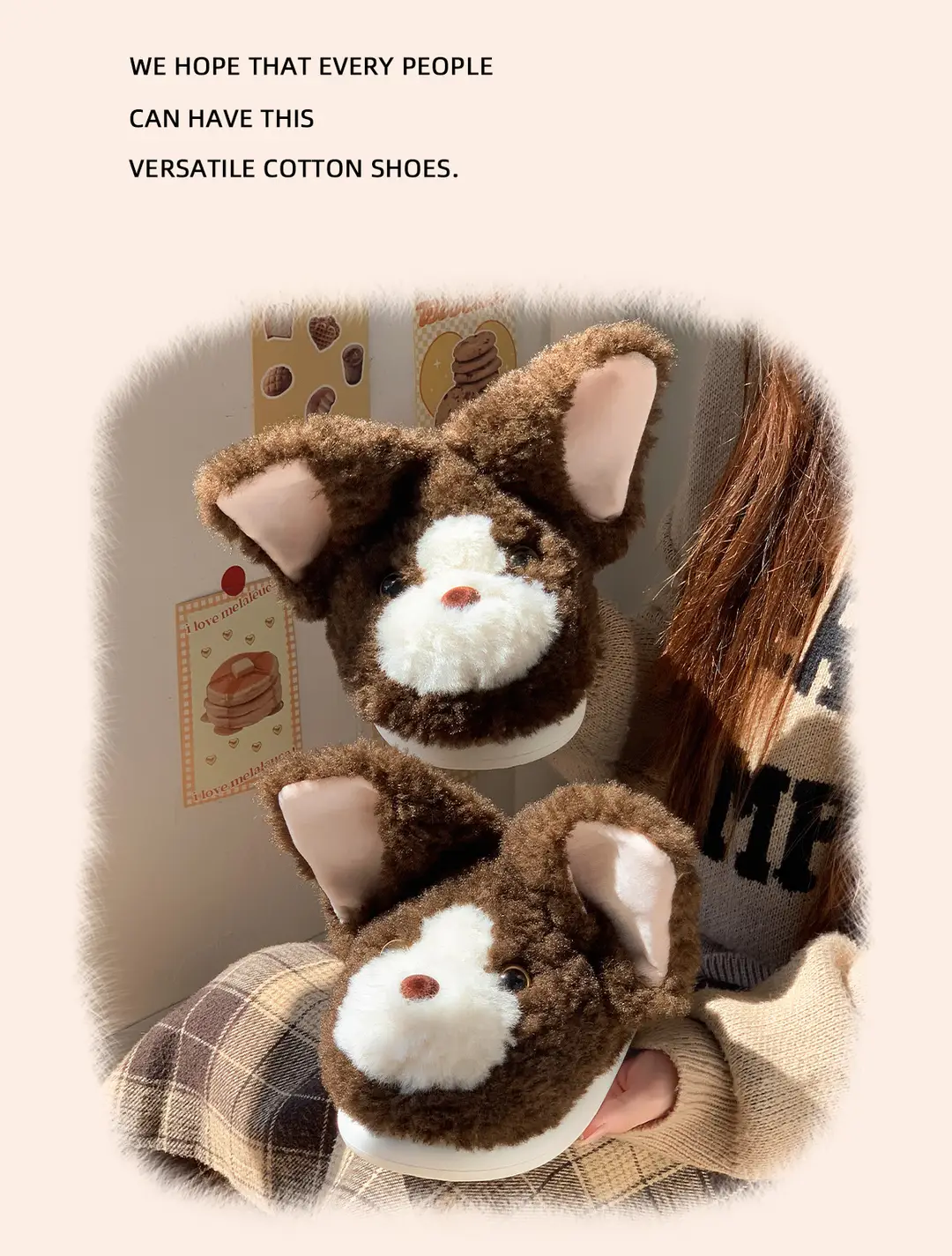 Devon Cat Plush Cotton Slippers for Women in Autumn and Winter New Style Warm Indoor and Outdoor Wear Thickeneded Cute Student Internet Celebrity Cotton Shoes — feature 8