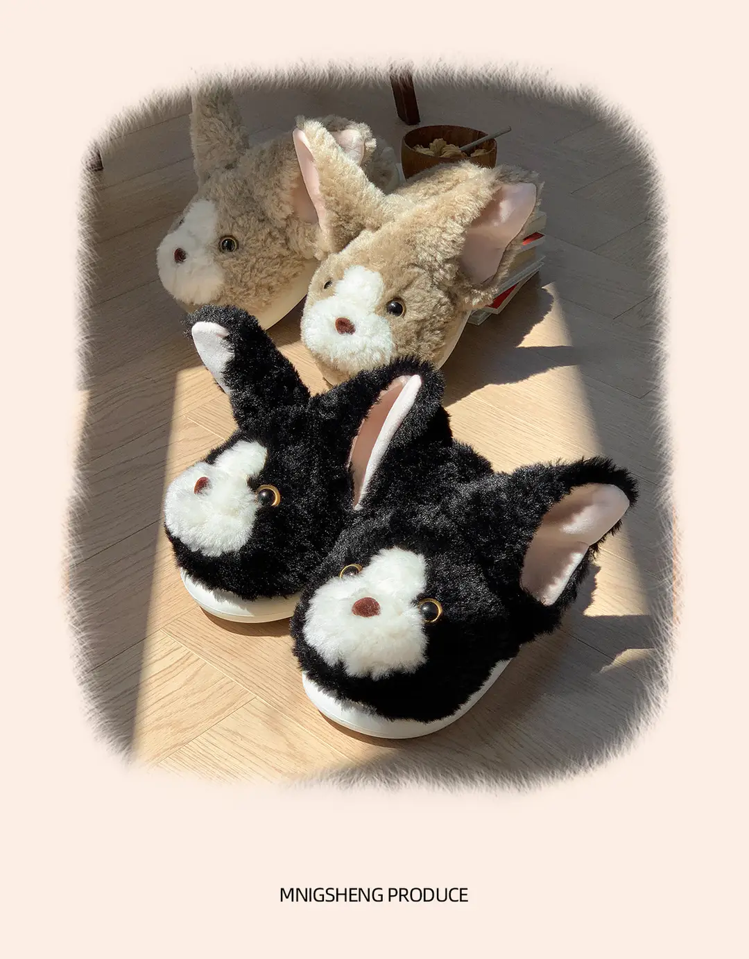 Devon Cat Plush Cotton Slippers for Women in Autumn and Winter New Style Warm Indoor and Outdoor Wear Thickeneded Cute Student Internet Celebrity Cotton Shoes — feature 9
