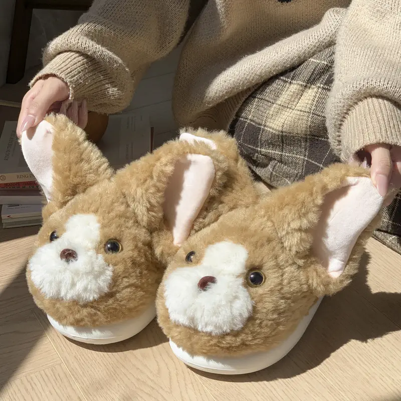 Devon Cat Plush Cotton Slippers for Women in Autumn and Winter New Style Warm Indoor and Outdoor Wear Thickeneded Cute Student Internet Celebrity Cotton Shoes - Image 3