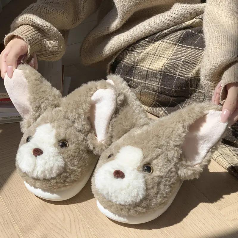 Devon Cat Plush Cotton Slippers for Women in Autumn and Winter New Style Warm Indoor and Outdoor Wear Thickeneded Cute Student Internet Celebrity Cotton Shoes - Image 4