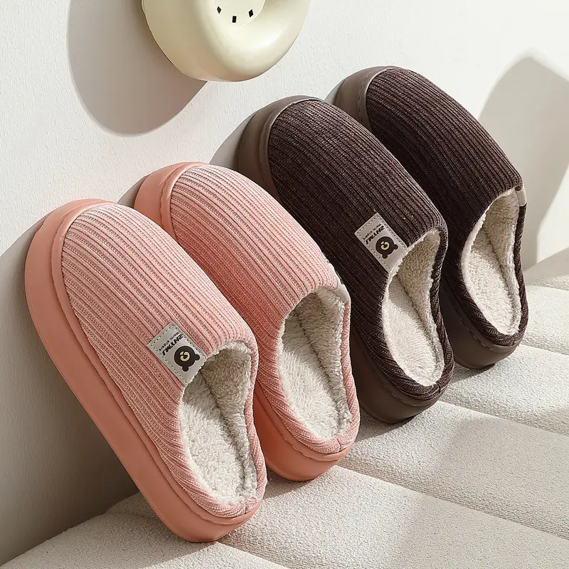Women Cotton Slippers Pink Warm Autumn Winter - Image 6