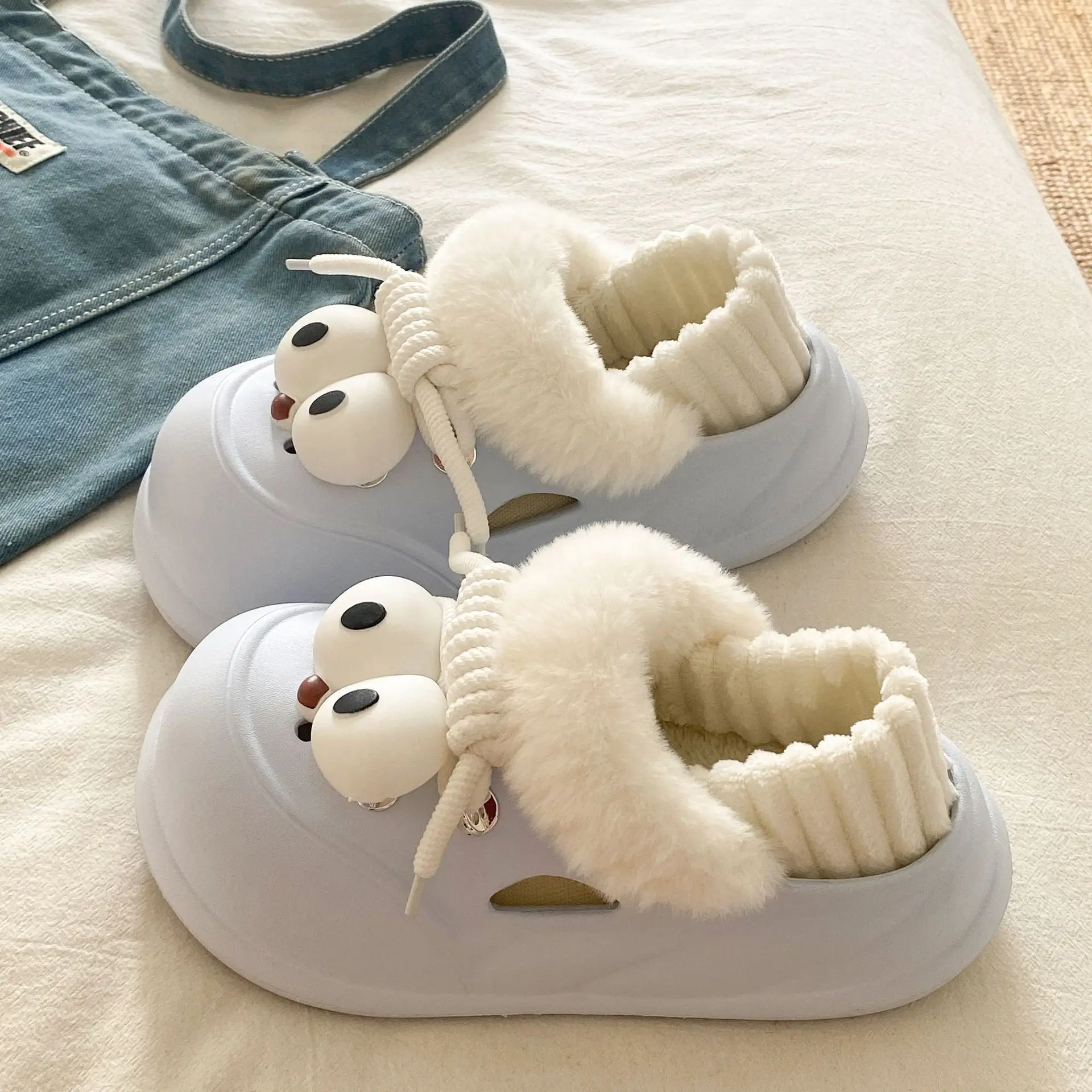 Warm Furry Student Slippers for Winter Dorms