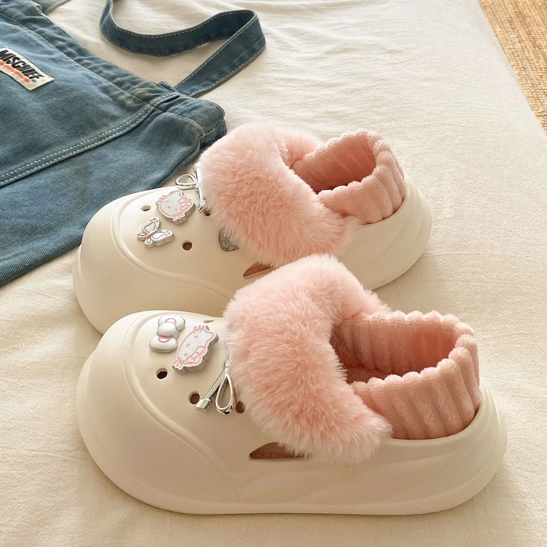 Warm Furry Student Slippers for Winter Dorms