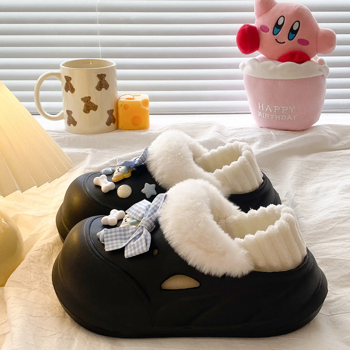 Warm Furry Slippers for Kids Winter Dormitory Wear - Image 46