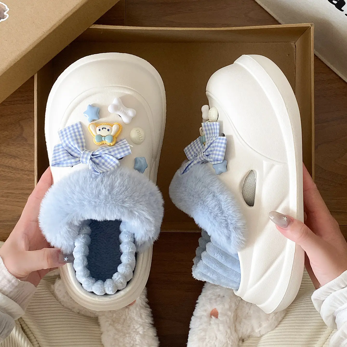 Warm Furry Slippers for Kids Winter Dormitory Wear - Image 48