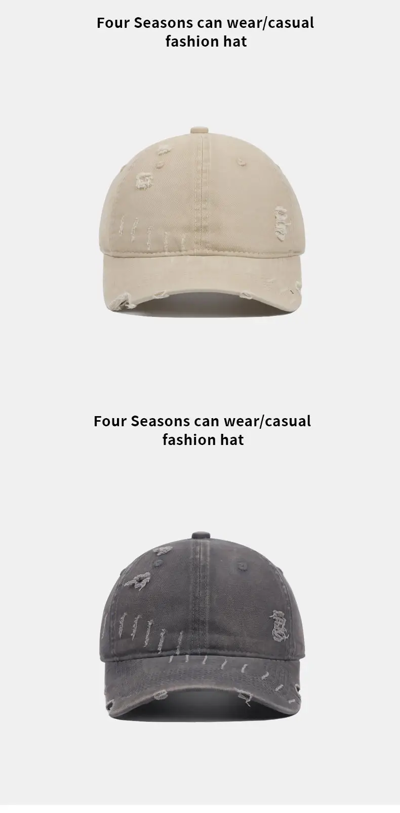 New Niche Design Wash Denim Baseball Cap with Distressed Curved Brim — feature 11