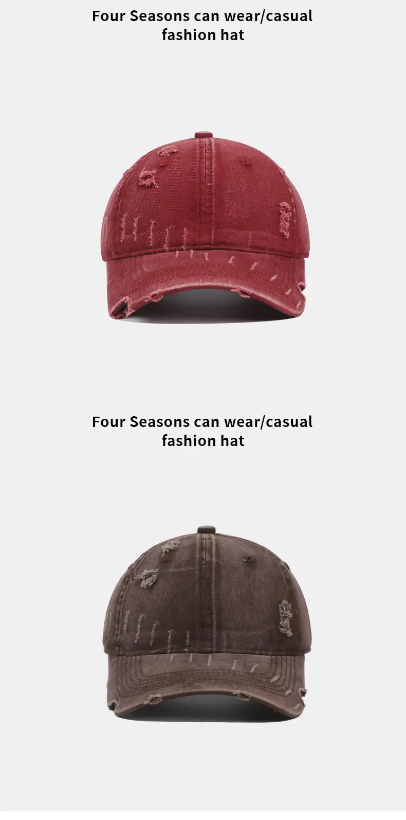 New Niche Design Wash Denim Baseball Cap with Distressed Curved Brim — feature 12