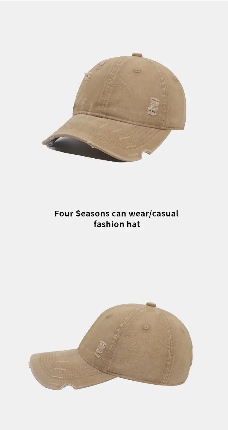 New Niche Design Wash Denim Baseball Cap with Distressed Curved Brim — feature 14