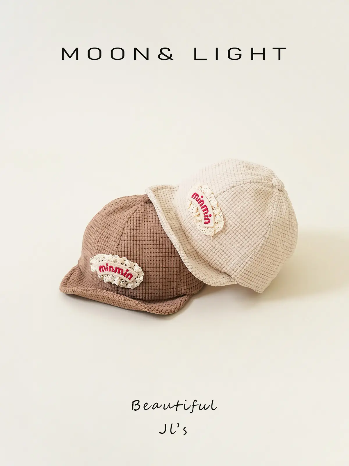 Baby Cap Beige Corduroy Lace Spring Autumn — feature 11