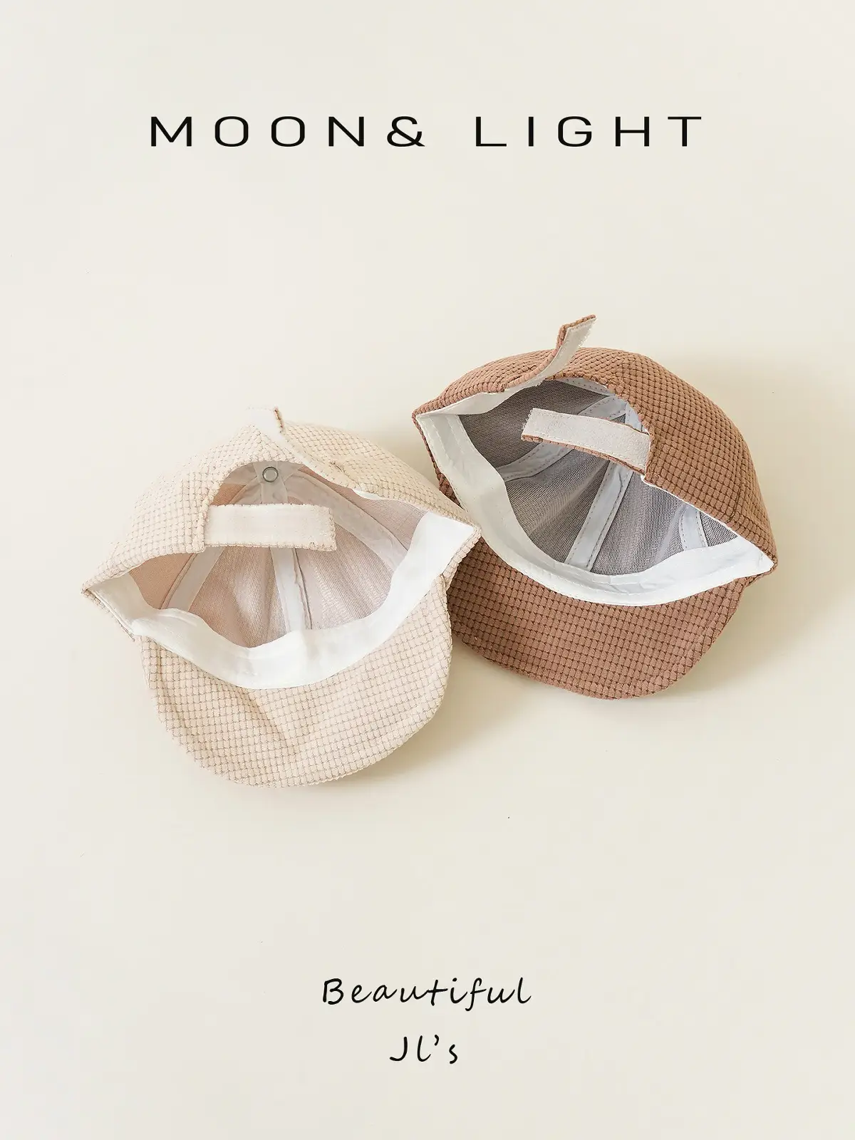 Baby Cap Beige Corduroy Lace Spring Autumn — feature 3