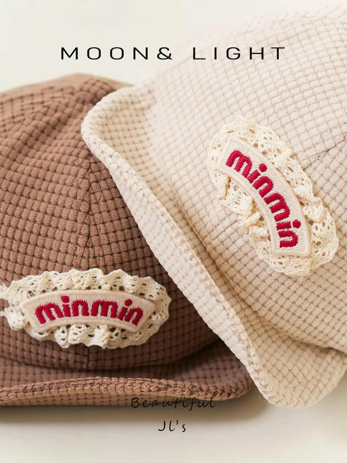 Baby Cap Beige Corduroy Lace Spring Autumn — feature 4