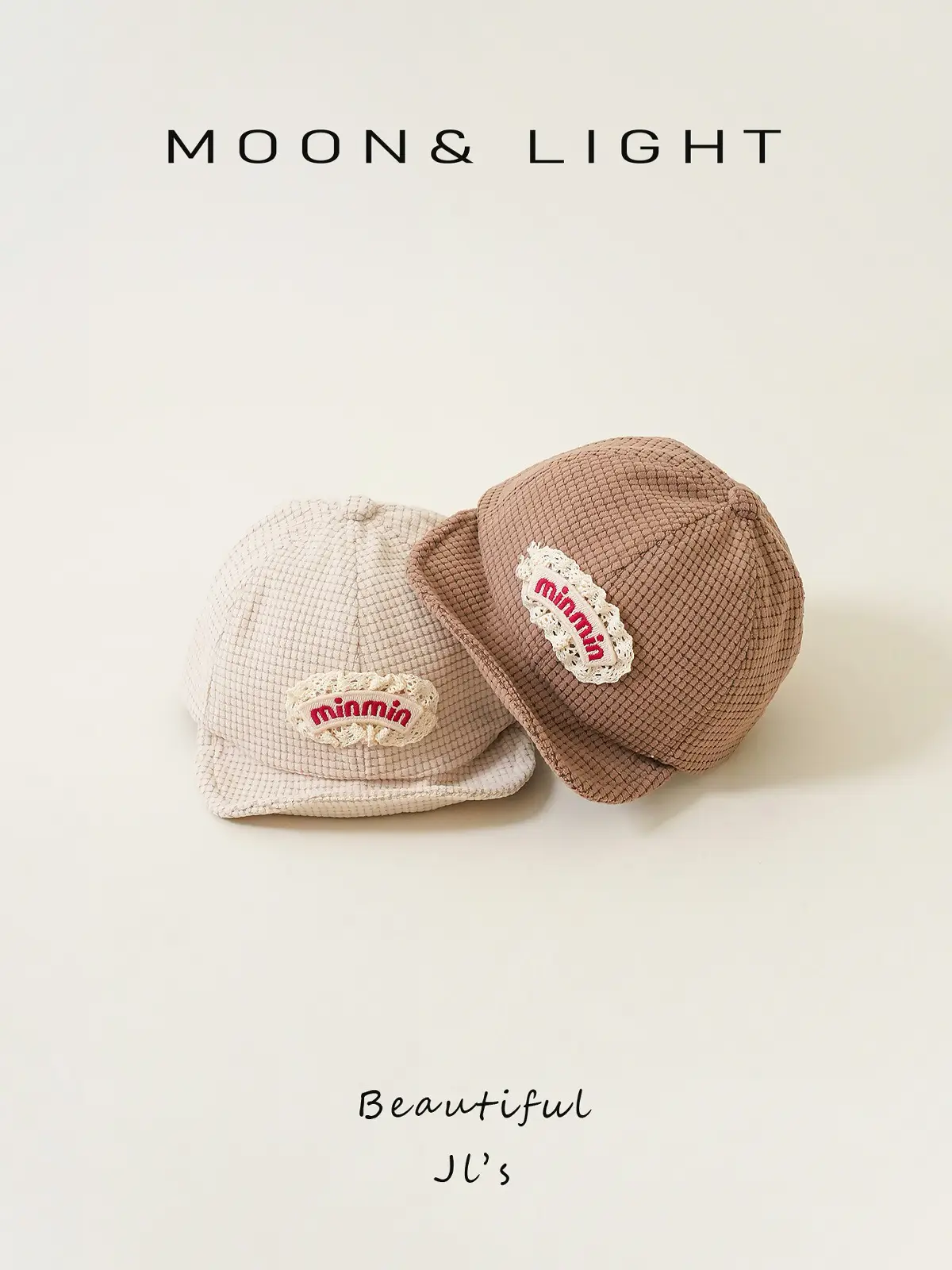 Baby Cap Beige Corduroy Lace Spring Autumn — feature 9