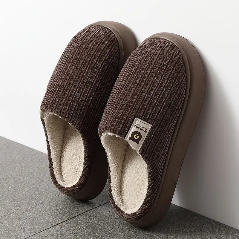 Women Cotton Slippers Pink Warm Indoor Autumn Winter - Image 6