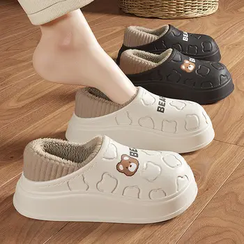 Women Cotton Slippers Pink Warm Indoor Autumn Winter — feature 4